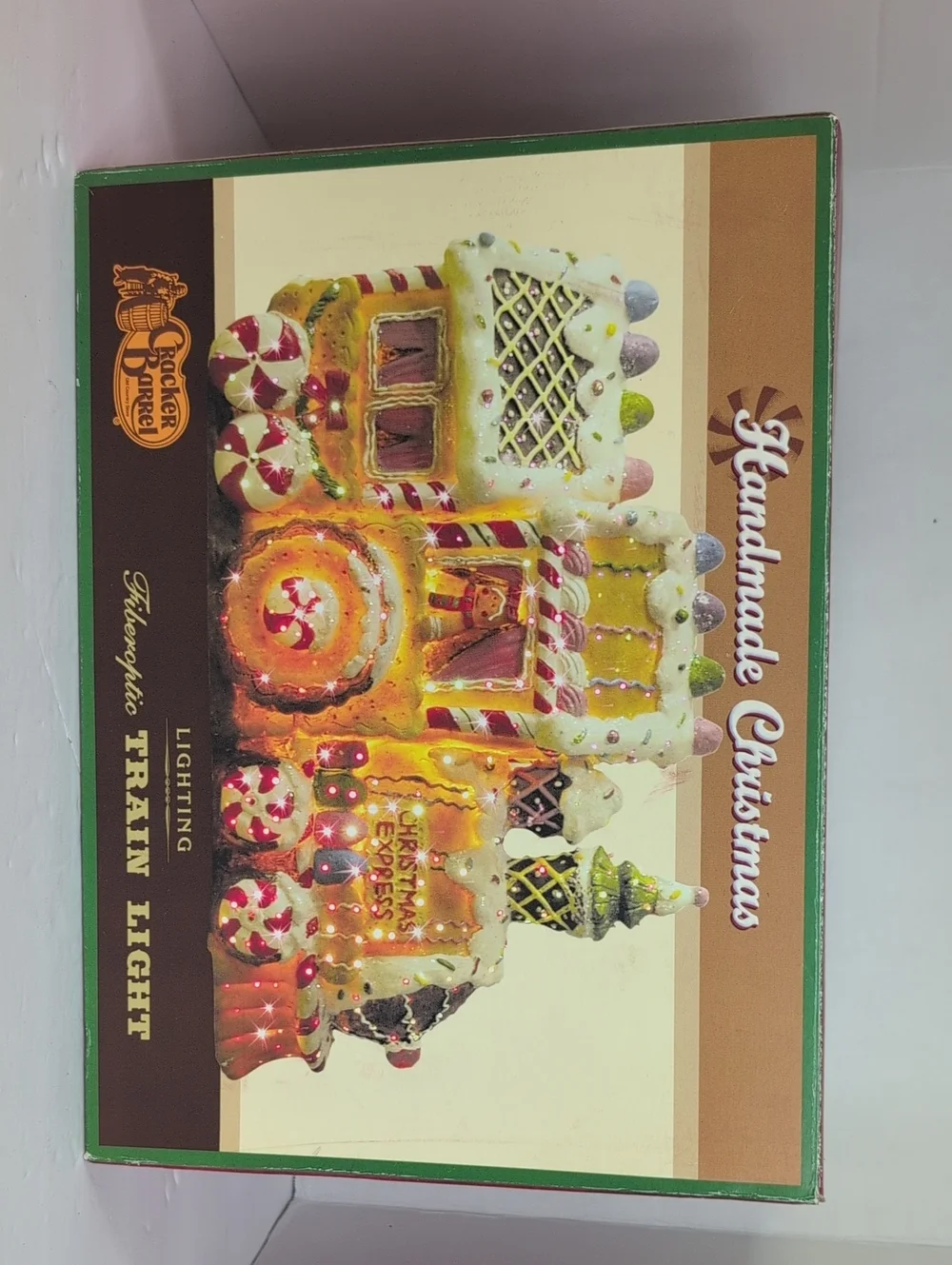 VTG Cracker Barrel Handmade Christmas Gingerbread Christmas Train Light